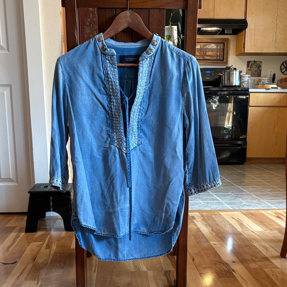 Scotch & Soda Light Blue Denim Blouse